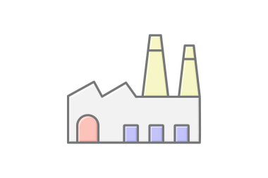 Fabrika Teftiş doğrusal renk simgesi, vektör, piksel mükemmel, illüstratör dosyası