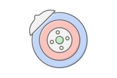 Fren Denetimi doğrusal renk simgesi, vektör, piksel mükemmel, illüstratör dosyası