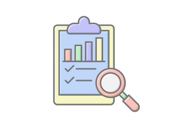 İnceleme Analizi çizgi simgesi, vektör, piksel mükemmel, illüstratör dosyası