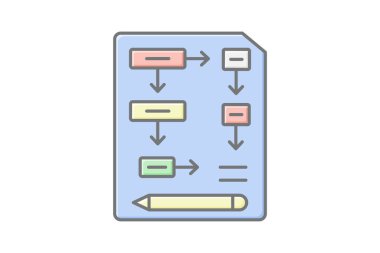Denetim Planlama çizgi simgesi, vektör, piksel mükemmel, illüstratör dosyası