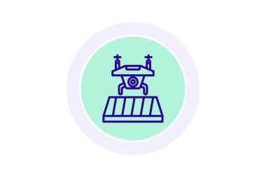 Drone Denetim renk çemberi simgesi, vektör, piksel mükemmel, illüstratör dosyası