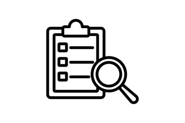 Teftiş Simgesi satır simgesi, vektör, piksel mükemmel, illüstratör dosyası