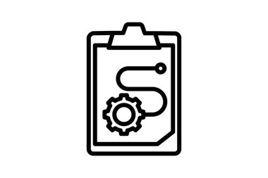 Denetim Prosedürü satır simgesi, vektör, piksel mükemmel, illüstratör dosyası