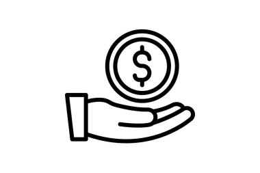 Hisse Yatırım satırı simgesi, vektör, piksel mükemmel, illüstratör dosyası