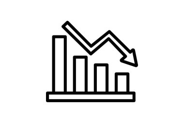 Borsa Çökme Çizgisi simgesi, vektör, piksel mükemmel, illüstratör dosyası