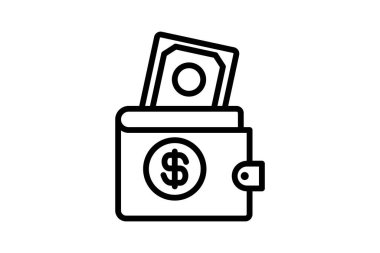 Para Cüzdanı çizgisi simgesi, vektör, piksel mükemmel, illüstratör dosyası