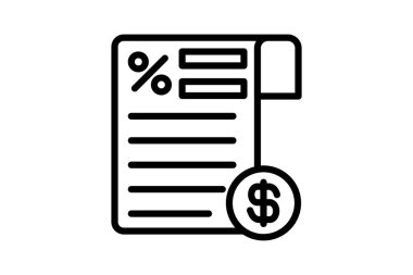 Bütçe Raporu çizgi simgesi, vektör, piksel mükemmel, illüstratör dosyası