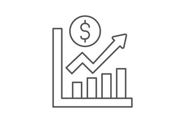 Borsa İncecik Çizgisi simgesi, vektör, piksel mükemmel, illüstratör dosyası