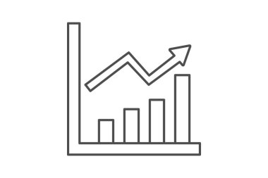 Stok Trend ince çizgi simgesi, vektör, piksel mükemmel, illüstratör dosyası