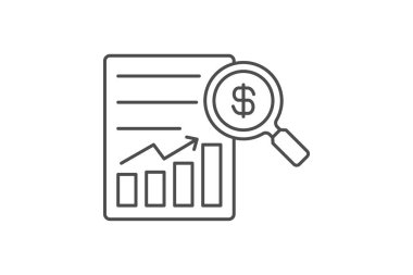 Stok Analizi İnce Çizgi simgesi, vektör, piksel mükemmel, illüstratör dosyası