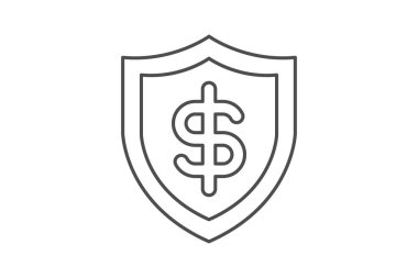 Güvenli Para İnce Çizgisi simgesi, vektör, piksel mükemmel, illüstratör dosyası