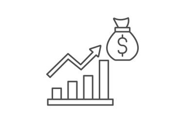 Borsa Yatırım İnce Çizgisi simgesi, vektör, piksel mükemmel, illüstratör dosyası