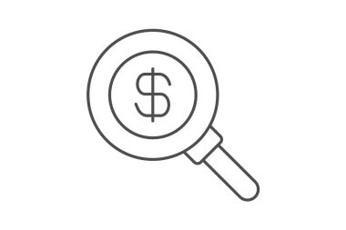 Arama Para İnce çizgi simgesi, vektör, piksel mükemmel, illüstratör dosyası