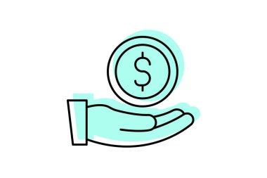 Stok Yatırımı renk gölgesi ince çizgi simgesi, vektör, piksel mükemmel, illüstratör dosyası