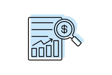 Stok Analizi Renk İnce Çizgisi simgesi, vektör, piksel mükemmel, illüstratör dosyası