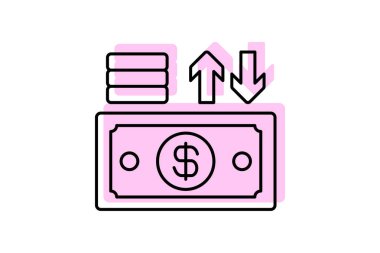 Borsa Öngörüsü renk gölge ince simgesi, vektör, piksel mükemmel, illüstratör dosyası