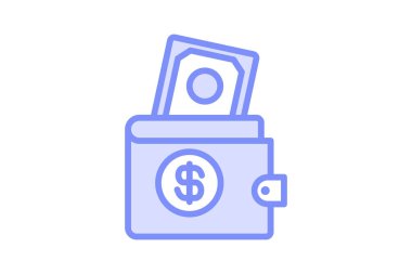 Cash Wallet duotone line icon, vector, pixel perfect, illustrator file clipart