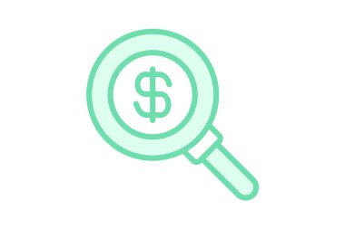 Arama Para duotone satır simgesi, vektör, piksel mükemmel, illüstratör dosyası