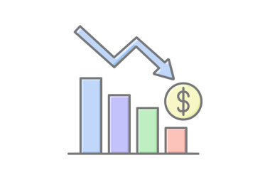 Hisse Fiyat doğrusal renk simgesi, vektör, piksel mükemmel, illüstratör dosyası