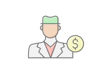 Borsacı doğrusal renk simgesi, vektör, piksel mükemmel, illüstratör dosyası