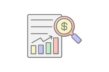 Stok Analizi doğrusal renk simgesi, vektör, piksel mükemmel, illüstratör dosyası