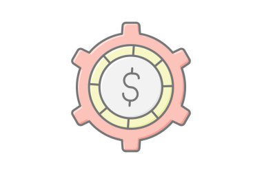 Para Çizgisel renk simgesi, vektör, piksel mükemmel, resimleyici dosyası