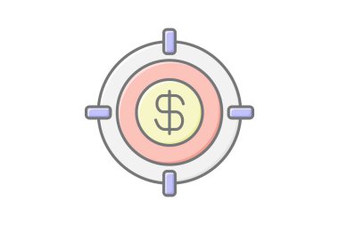 Hedef Para doğrusal renk simgesi, vektör, piksel mükemmel, illüstratör dosyası