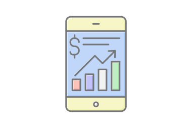 Çevrimiçi Ticari renk simgesi, vektör, piksel mükemmel, illüstratör dosyası