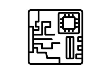 Anakart satır simgesi, vektör, piksel mükemmel, illüstratör dosyası