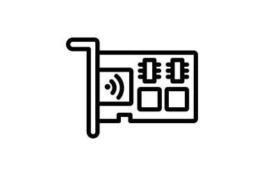 Ağ Kartı çizgi simgesi, vektör, piksel mükemmel, illüstratör dosyası