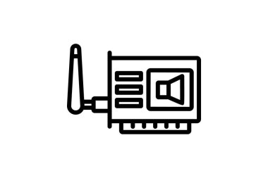 Ses kartı çizgi simgesi, vektör, piksel mükemmel, illüstratör dosyası