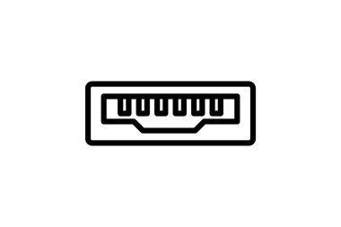 USB port satır simgesi, vektör, piksel mükemmel, illüstratör dosyası