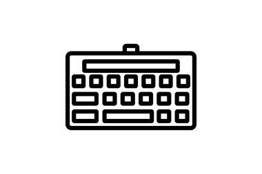 Klavye çizgisi simgesi, vektör, piksel mükemmel, illüstratör dosyası