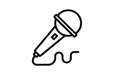 Mikrofon çizgisi simgesi, vektör, piksel mükemmel, illüstratör dosyası