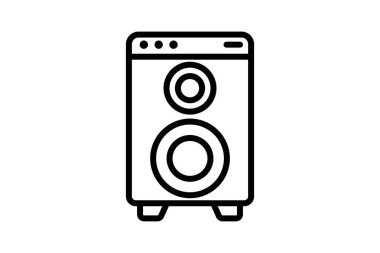 Hoparlörler satır simgesi, vektör, piksel mükemmel, illüstratör dosyası