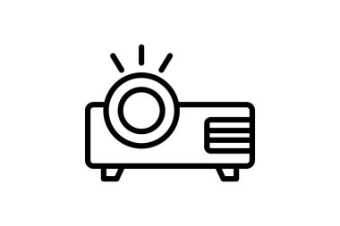 Video Projektörü çizgi simgesi, vektör, piksel mükemmel, illüstratör dosyası