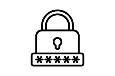 Parola Yöneticisi satır simgesi, vektör, piksel mükemmel, illüstratör dosyası