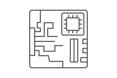 Ana kart ince çizgi simgesi, vektör, piksel mükemmel, illüstratör dosyası
