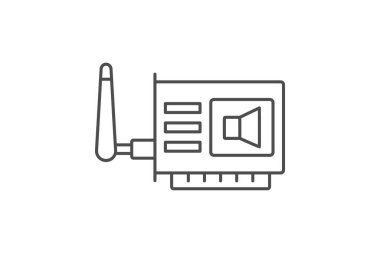 Ses Kart ince çizgi simgesi, vektör, piksel mükemmel, illüstratör dosyası