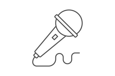 Mikrofon ince simgesi, vektör, piksel mükemmel, illüstratör dosyası