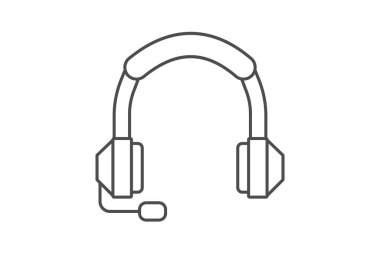 Kulaklıklar ince simge, vektör, piksel mükemmel, illüstratör dosyası