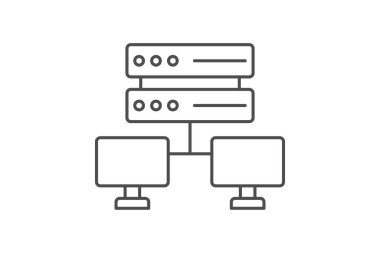 Ağ eklenmiş ince çizgi simgesi, vektör, piksel mükemmel, illüstratör dosyası