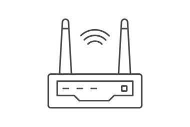 Yönlendirici ince simge, vektör, piksel mükemmel, illüstratör dosyası