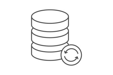 Veri Kurtarma Yazılım İnce Çizgisi simgesi, vektör, piksel mükemmel, illüstratör dosyası