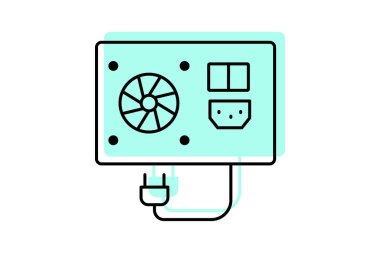 Güç Arzı renk gölge ince çizgi simgesi, vektör, piksel mükemmel, illüstratör dosyası