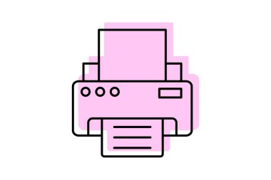 Yazıcı renk gölge ince çizgi simgesi, vektör, piksel mükemmel, illüstratör dosyası