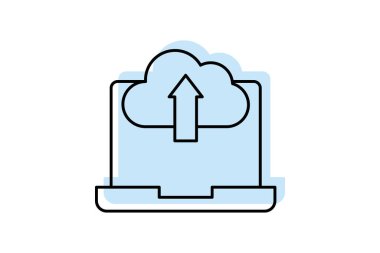 Yedekleme Yazılım renk gölge inceliği simgesi, vektör, piksel mükemmel, illüstratör dosyası