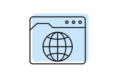 Web Tarayıcı renk gölge inceliği simgesi, vektör, piksel mükemmel, illüstratör dosyası