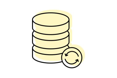 Veri Kurtarma Yazılım Rengi İnce çizgi simgesi, vektör, piksel mükemmel, illüstratör dosyası