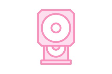 Optik Sürücü duoton çizgi simgesi, vektör, piksel mükemmel, illüstratör dosyası